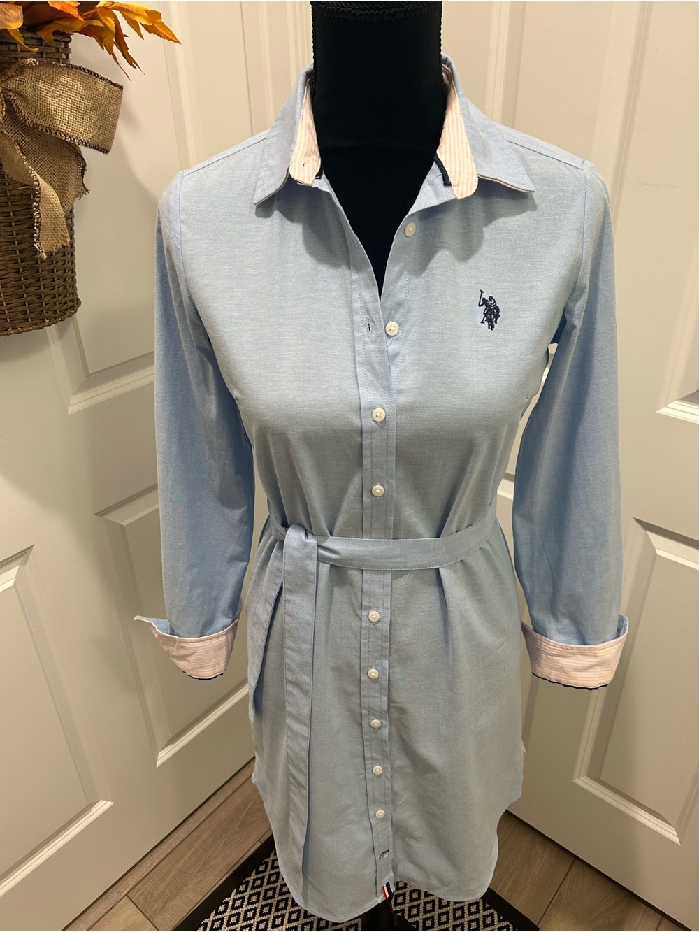 U.S. Polo Assn. Women’s Blue Oxford Shirt Dress NWT Small